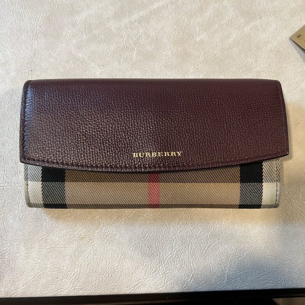 Burberry Mahogany Red Wallet.